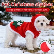 Resim Sonbahar ve Kış Noel Evcil Hayvan Kıyafetleri İki Renkli Pelerin Evcil Hayvan Pelerini Şal Köpek Dönüşüm Kostümü Tatil Malzemeleri 