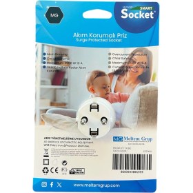 Resim Smart Socket Tekli Akım Korumalı & Çocuk Korumalı Priz 