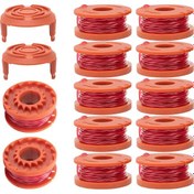 Resim Dianziye 14'lü Worx Biçme Makinesi Tamiri Seti: 12 Adet 10'lü 0.065" Otomatik Beslemeli Nylon Tel Bobini + 2 Adet Koruma Kapak Wa0010 Wa0004.1 Uyumlu 