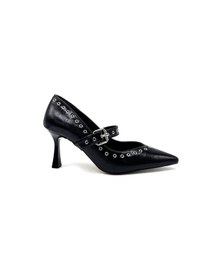 Resim Kindep Kapadokya Trok Detaylı Sivri Burun Topuklu Kadın Ayakkabı Siyah Siyah 