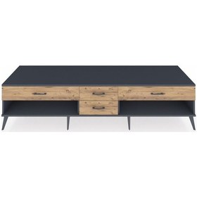 Resim Kronos Tv Ünitesi 4 Çekmeceli 220x59x51 Antrasit-antrasit/çam Antrasıt/atlas Çam - Antrasıt 