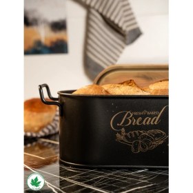 Resim Tahta Kapaklı Metal Ekmeklik, Ahşap Kapaklı Ekmeklik (Bread Baskılı) 