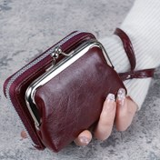 Resim Yeni Cüzdan Kadın Moda Bilek Kayışı Kısa Bozuk Para Cüzdanı Büyük Kapasiteli Bozuk Para Klipsi Çanta Çoklu Yuva Kart Tutucu Cüzdan 