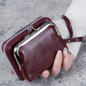 Resim Yeni Cüzdan Kadın Moda Bilek Kayışı Kısa Bozuk Para Cüzdanı Büyük Kapasiteli Bozuk Para Klipsi Çanta Çoklu Yuva Kart Tutucu Cüzdan 