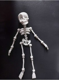 Resim Esteticha 3D İskelet Ayna Süsü Kırmızı Araba Süsü - Dikiz Aynası Süsü Zincirli iskelet-anahtar beyaz 