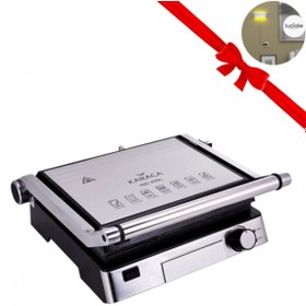 Resim Karaca Yanmaz Yapışmaz Paslanmaz Çelik Biogranit Izgara ve Tost Makinesi Inox, 2000W 