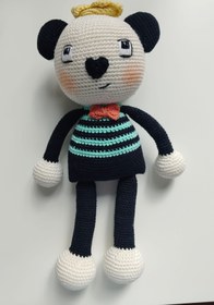 Resim CanansCraft Amigurumi Panda Bebek Örgü Oyuncak Çocuk Oyuncağı Uyku Arkadaşı 