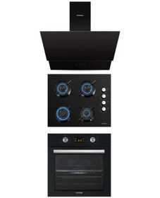 Resim Kumtel B66-SF2 (DDT) - KO-40 TAHDF - DA6-835 Siyah Ankastre Set 