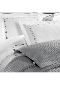Resim PASIONI - Saten - Elegante -Gri Çift Kişilik Yatak Örtüsü Takımı Gri 