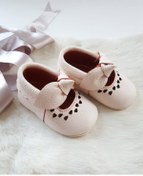 Resim Hodore Kız Bebek Alice Pudra Deri Makosen Patik 