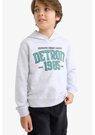 Resim Defacto Kapüşonlu Baskılı Gri Erkek Çocuk Sweatshirt F2846a8/gr400 Gri 