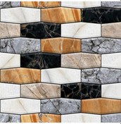 Resim Qingmipy 3d Multicolor Tuğla Desenli Pvc Otomatik Yapışkan Duvar Kağıdı - Mutfak, Masa, Dolap Yenileme, Yağ Geçirmez, 30x30 Cm, 1 Adet 