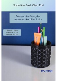 Resim Kalemlik Masa Kalemliği Organizer Kalemlik Siyah Renk Model 85 Çok Renkli 