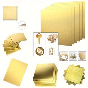 Resim Premium Pirinç Levha - 1 adet, Çeşitli Kalınlıklar (0.3-2mm), DIY Projeleri & CNC Kesim için İdeal 