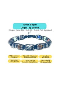 Resim Sertifikalı Erkek Başarı Doğal Taş Erkek Bileklik Ayarlanabiilir Ölçü Çok Renkli 