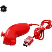 Resim Kırmızı-nintendo Wii Oyun Denetleyicisi 5 Renk Nunchuck El Kavisli Oyun Kolu Denetleyici Nunchuk Wii Gamepad Aksesuarları 