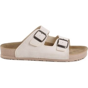 Resim Beyaz Gri Hafif Çift Bantlı Anatomik Kadın Terlik 20-972 Z Beyaz 