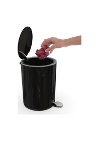 Resim Primanova Lenox Pedallı Çöp Kovası Ve Klozet Fırçası Siyah 