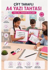 Resim Yeşil Çift Taraflı Yazı Tahtası 1 Adet Keyroad 20x30 Cm Plastik Kolay Silinebilir Beyaz Yazı Tahtası Büro Etkinlik 