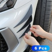 Resim 6 parça Yarış karbon fiber desenli spoiler kiti, araba tampon çarpışma koruma boya kauçuk dekorasyon 