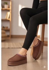 Resim Fort 1191 İçi Kürklü Kalın Taban Önü Kapalı Kışlık Kadın Terlik Taba 