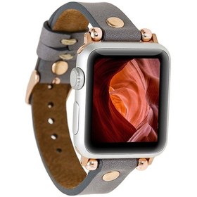 Resim Bouletta iOS Uyumlu Watch Deri Kordon 38-40-41Mm Gt Rst9 Gri 