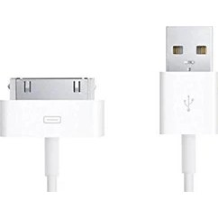 Resim Havana Apple iPhone Uyumlu 4S / 4 Usb Şarj Data Kablosu Beyaz 30 Pin 