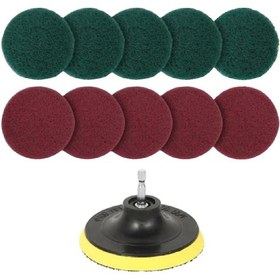 Resim Singree 11 Parça Naylon Temizlik Bezi Seti, 100mm Çap, 1/4 İnç Altıgen Şaft, 2/5 Ve 3/5 İnç Kalınlık Seçenekleri 