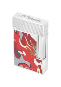 Resim S.t. Dupont Ligne 2 Camo Kırmızı Guilloche Çakmak C16051 Kırmızı 