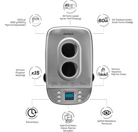 Resim Karaca Reçel, Yoğurt, Hamur Yoğurma ve Ekmek Yapma Makinesi Inox- Onerous Mutfak Tartısı Hediyeli 