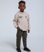 Resim Erkek Bebek Pamuklu Beli Paçası Lastikli Yumuşak Pantolon-14749 Kahverengi 