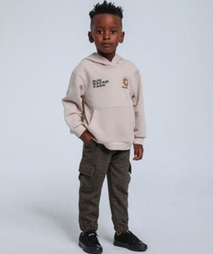 Resim Erkek Bebek Pamuklu Beli Paçası Lastikli Yumuşak Pantolon-14749 Kahverengi 