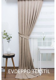 Resim Taç Soft Sütlü Kahve Fon Perde Sütlü Kahverengi 