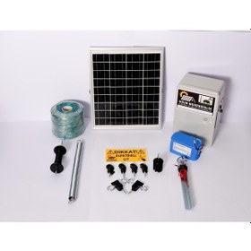Resim Elektrikli Çit 12a Lifepo Set-4 Domuz Ayı Kovucu 25 Watt Panel 500mt Örgü 100 Ad. Ağaç İzolatör 