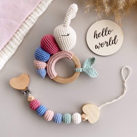 Resim Amigurumi Sevimli Tırtıl Gift Box - 2li set pembe 