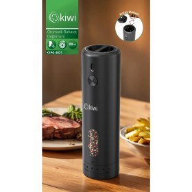 Resim kiwi Kompakt Şarjlı Otomatik Baharat Değirmeni Tuz ve Karabiber Öğütücü Mercan Renkli Pratik Tasarım 