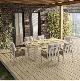 Resim Artemis Plus Bahçe Balkon Masa Takımı Krem 