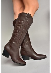 Resim Fox Shoes T296815009 Kahverengi Kovboy Model Kadın Çizme Kahverengi-suni Deri Kahverengi 