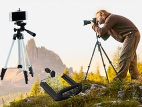 Resim Tripod : Telefon ve Kamera Tutucu Ayak + Telefon Tutucu - 105Cm 
