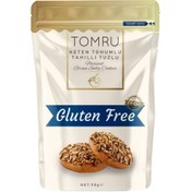 Resim TOMRU Glutensiz Keten Tohumlu Tahıllı Tuzlu Kurabiye 90g 