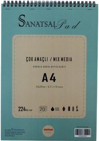 Resim Sanatsal Pad Çok Amaçlı Dokulu Resim Defteri A4 224gr 20 Yaprak Spiralli 