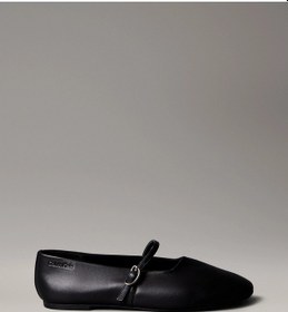 Resim Calvin Klein Oblique Mary Jane Deri Metal Detaylı Kadın Siyah Babet Hw0hw02847-beh Siyah 