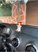 Resim 3dbaydesign Altın Zincirli Sallanan Şapkalı Ördek Yeni Trend Dikiz Ayna Süsü (beyaz Turuncu ) 