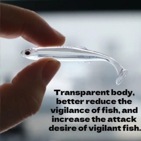Resim Ultra Yüksek Simülasyonlu Yumuşak Yem - Levrek, Kefal, Turna Balığı, Alabalık için Şeffaf PVC Yem - Doğal Yüzme Desenleriyle Gerçekçi Tasarım, Dayanıklı ve Kullanımı Kolay, Balık Yemi, Doğal Yüzme Deseni, Yüksek Kaliteli Yem 