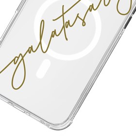 Resim Galatasaray El Yazı Magsafe Şeffaf Telefon Kılıfı - iPhone 15 Pro Max 