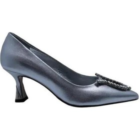 Resim Poletto Hakiki Deri Gumus Ayakkabı Stiletto 9841 103-1178 GUMUS 