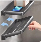 Resim Dashanshop 90 Derece Katlanır Alüminyum Rv Duvara Rafı - Kampçılar Ve Karavanlar İçin Gri 1 Adet 