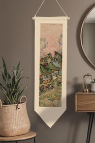 Resim Van Gogh Duvar Halısı, Sanat Serisi Dekor, 100cm Kanvas Flama Askılı Duvar Örtüsü NO:759 - Renkli - 8 / 30 x 100 