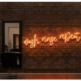 Resim Wash Ringe Repeat Yazılı Neon Tabela Turuncu 