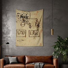 Resim God, Law (1981) - Basquiat Duvar Örtüsü - 60 cm x 90 cm 